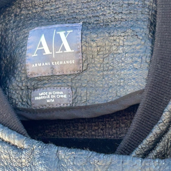 Armani Exchange Women's Faux Leather Moto Jacket Biker J-Summer-2015 Size M - Picture 3 of 11